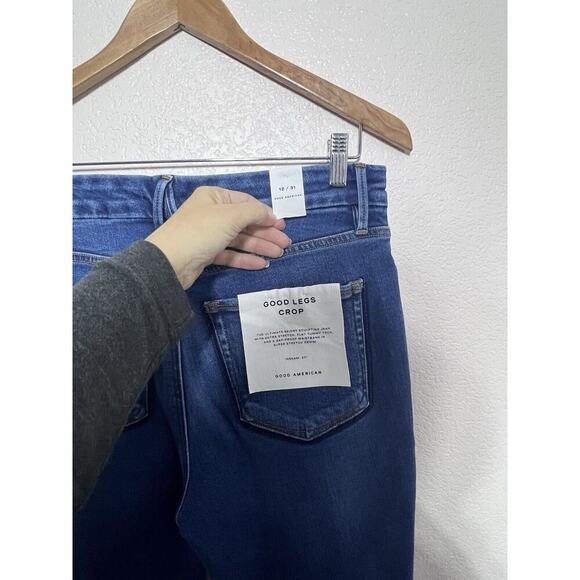 Good American Jeans Denim Sz 12 / 31 Good Legs Crop Skinny Leg In Indigo563 NEW - Picture 5 of 9